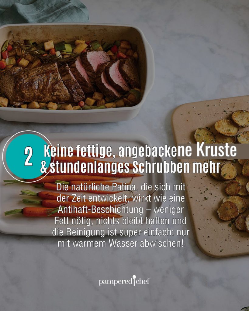 Keine fettige, angebackene Kruste
